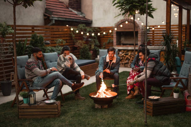 Bonfire celebration at an event venue